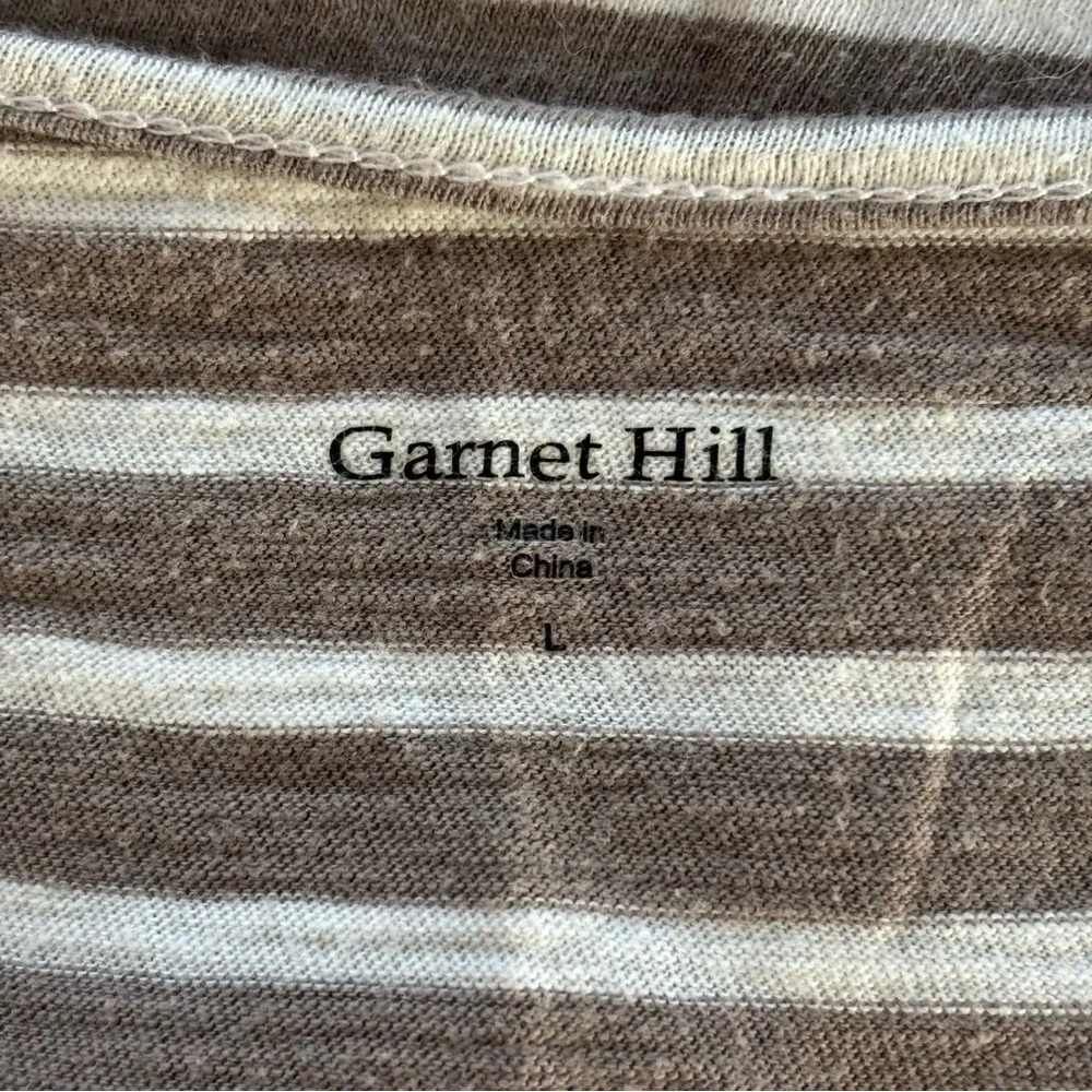 Garnet Hill 100% Cotton Cap Sleeve Striped Top Womens Large - Picture 5 of 6